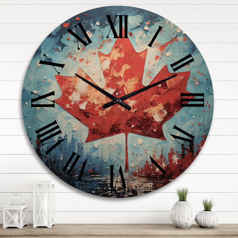 Horloge murale en bois massif Minja, Très grand