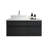 Chelce 32" Modern Black Wood Grain Wall Mounted Bathroom Single Vanity Set