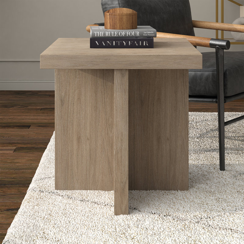 Table d'appoint carrée 22 po Elna, Chêne gris ancien