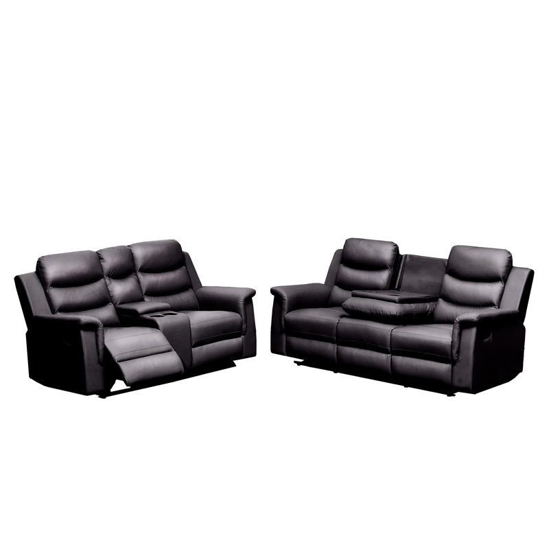 Inclinable avec console centrale et housse extensible noire, 5 sièges, deux porte-gobelets Housse de siège ergonomique et confortable en noir