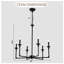 Lustre classique / traditionnel à 6 lumières de style bougie, luminaire suspendu noir à hauteur réglable pour salle à manger