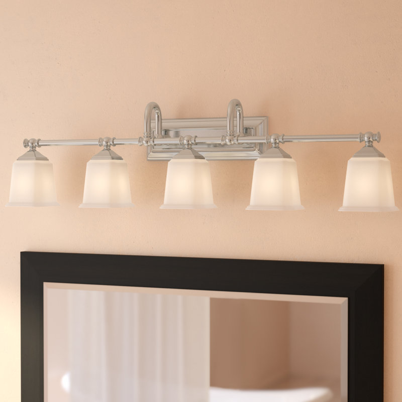 Bima 5 - Light Dimmable Vanity Light, Polished Chrome, Etched