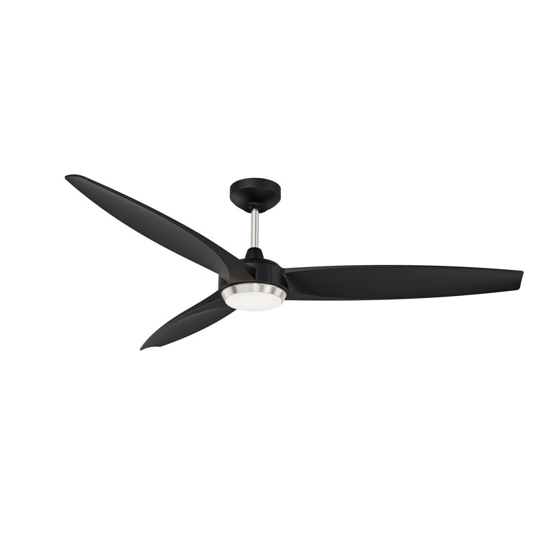 Ventilateur de plafond 56 po avec lumières DEL STELTRA, Noir mat / nickel satiné