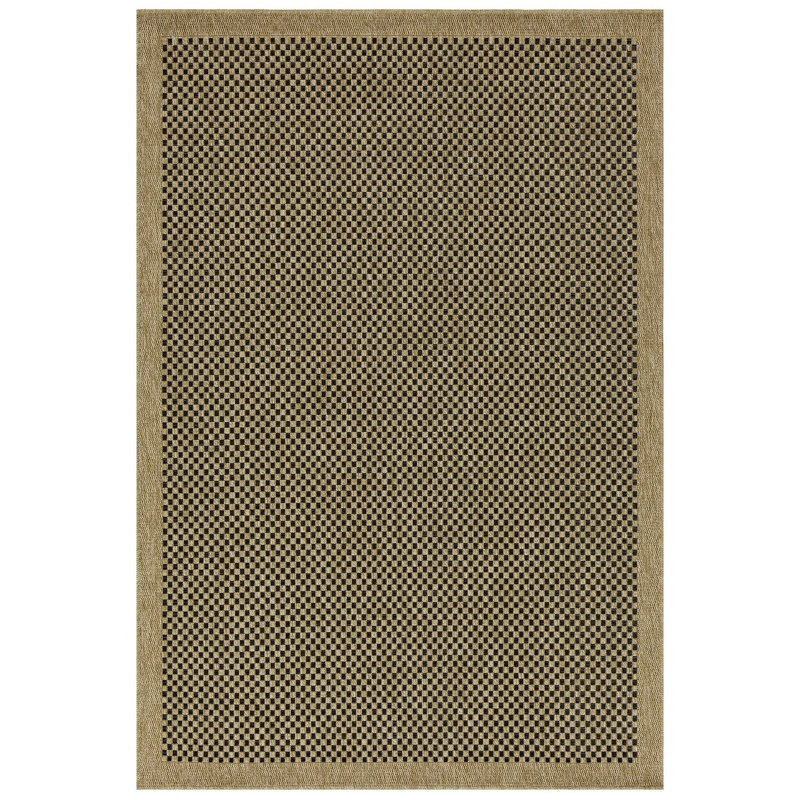 Indoor/Outdoor Area Rug, Rectangle 7'10" x 10'3", Natural/Black