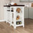 Traneshia 3 Piece Counter Height Drop-Leaf Dining Table and Chairs Set, Walnut/White