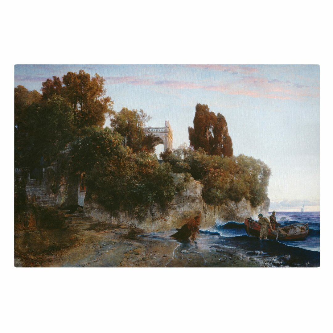 Leinwandbild - Arnold Böcklin - Schloss Am Meer (Mord Im Schloss)