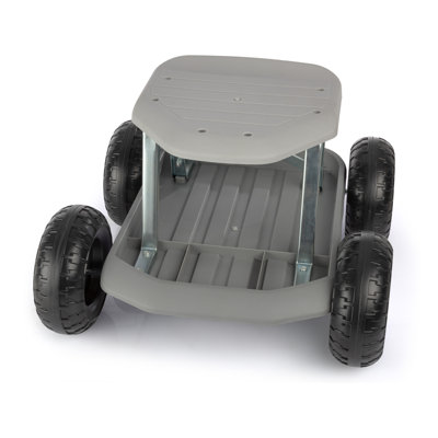Gardening Stool - Rolling Garden Seat with Wheels and Storage Tool Tray - Garden Cart Scooter - Yard Tools