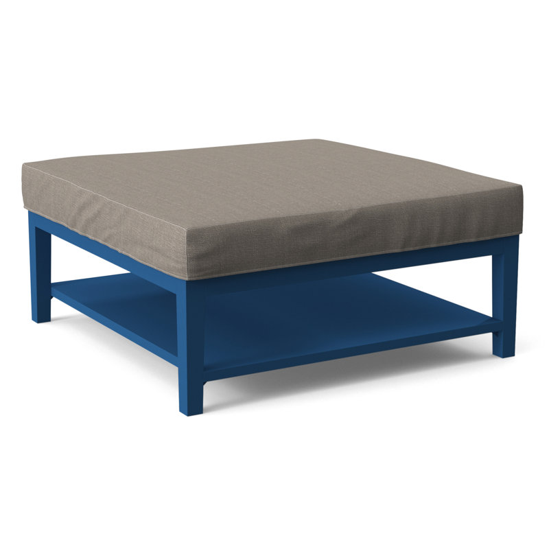 Hammond Square Ottoman, Antique Black Finish, Stone Crypton Performance; 0884-83