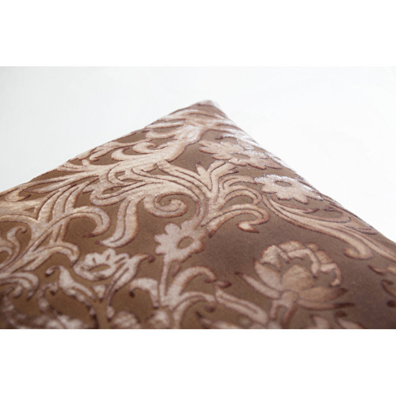 Prospect Park Square Velvet Pillow Cover & Insert, 18" x 18", Copper Ivy
