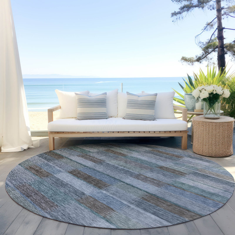 Tapis intérieur / extérieur bleu Solvia, 8 pi x 8 pi