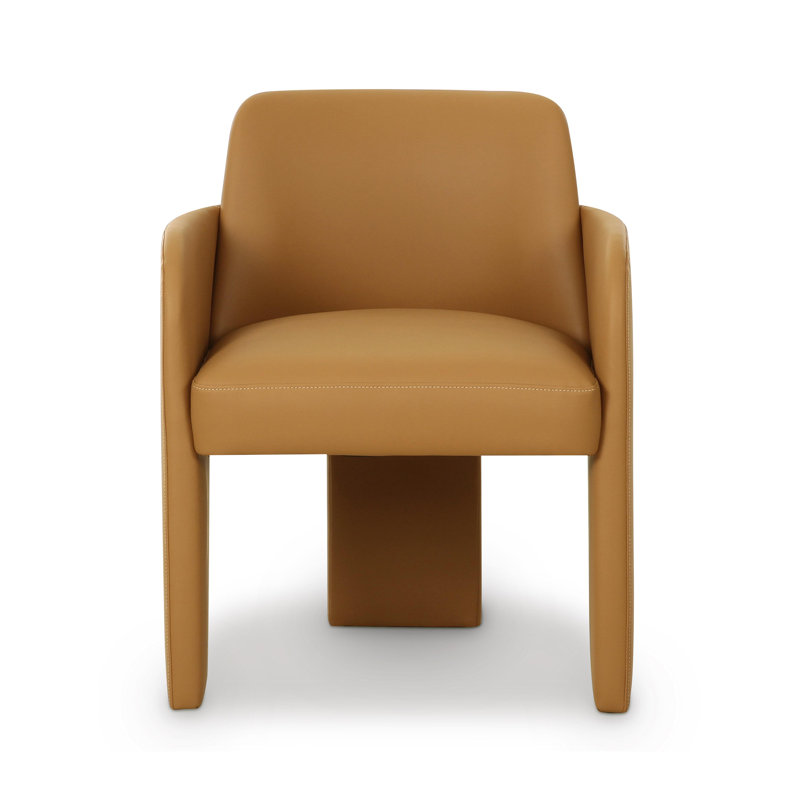 Vegan Leather Dining Chair, Brown