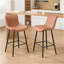 Ensemble de deux tabourets de comptoir, chaises de cuisine et de salle à manger en similicuir avec pieds en métal, design moderne Mid-Century pour une utilisation polyvalente-1282055140