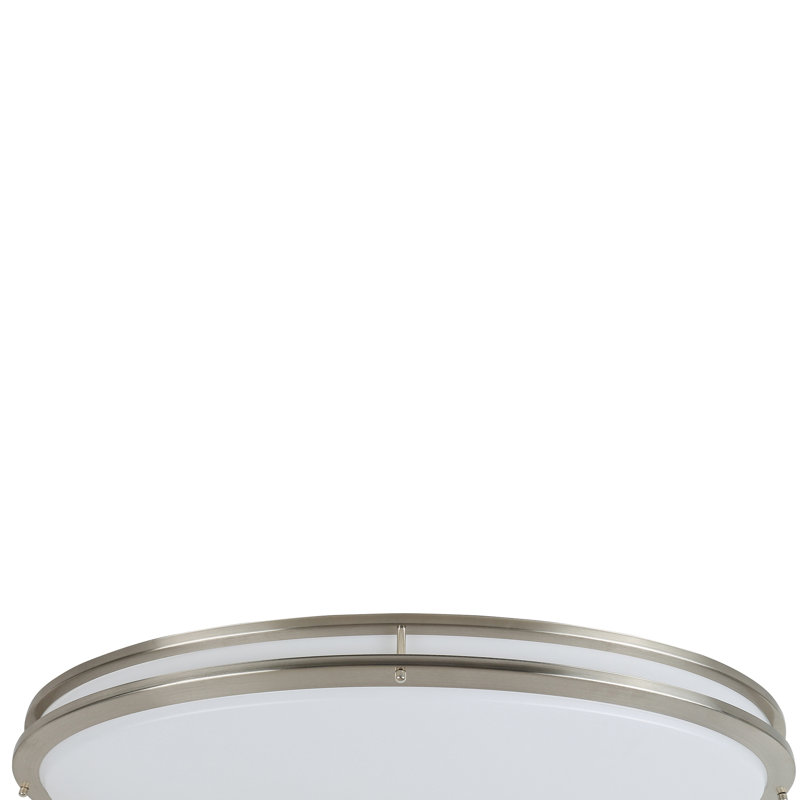 32 Inch LED 48W Oval ceiling light, with brush nickel iron fixture and white acrylic shade, bedroom, kitchen, hall