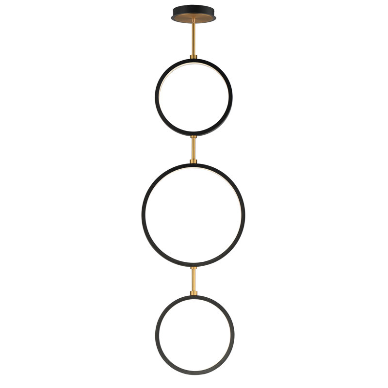 Hoopla-Multi-Light Pendant, Black / Gold
