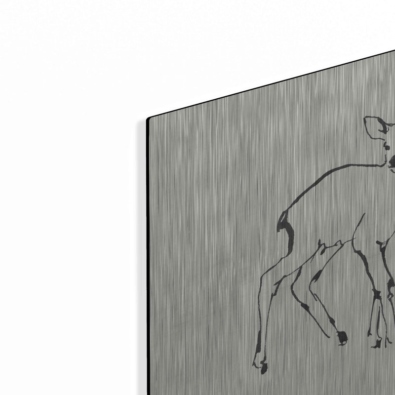 «Line Fawn» par Chris Paschke sur métal, H 12 po x l 12 po