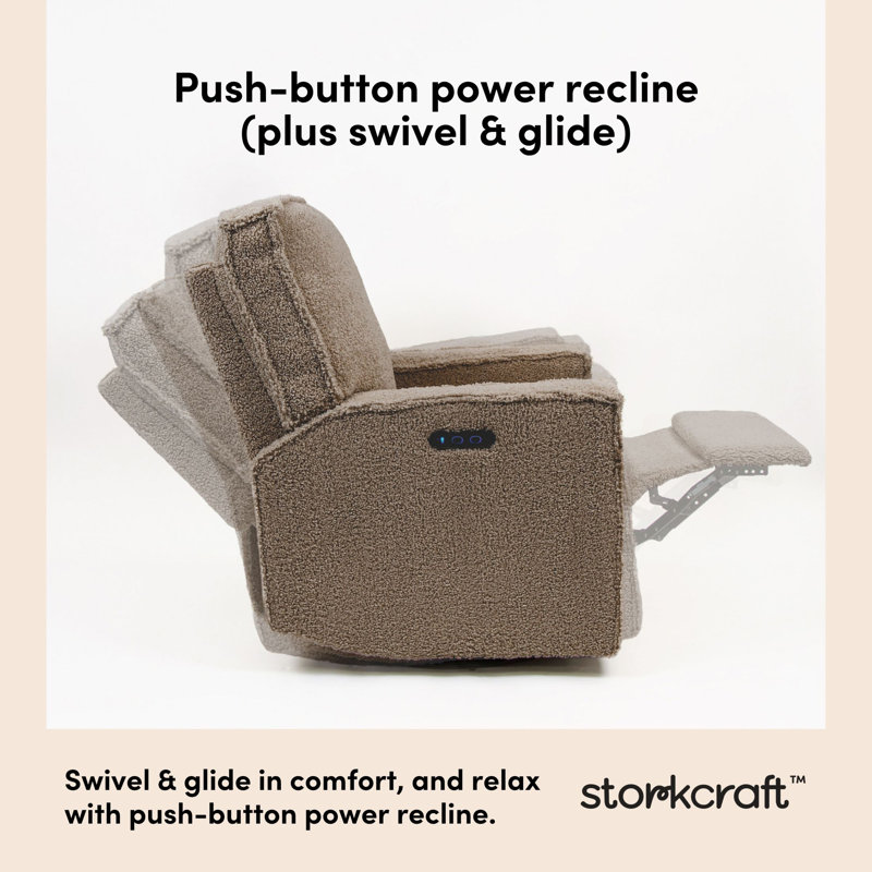 Texas Nursery Power Recliner Swivel Glider , Brown Sugar Sherpa