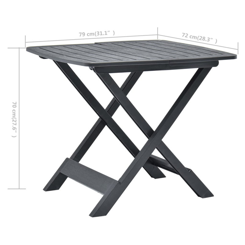 Table bistro pour l'extérieur, Anthracite