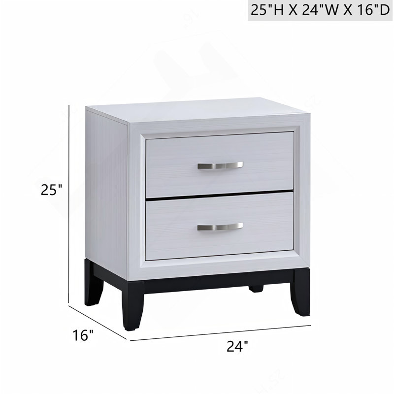 Table de chevet Glasgow, blanc