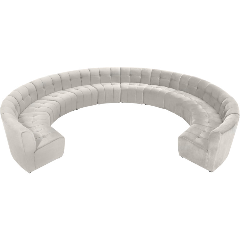 Jedson Velvet Sectional Symmetrical, Cream Velvet