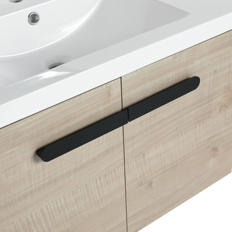 Armoire de salle de bain 30 po avec lavabo, portes, conception à fixation flottante, pour petite salle de bain