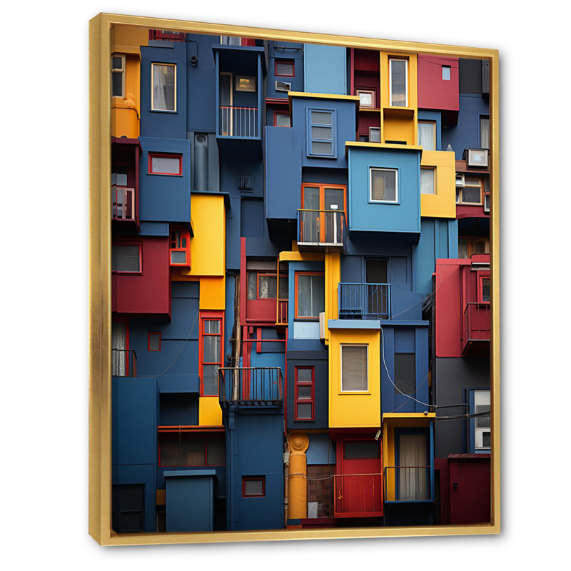 Lisah Urban Kaleidoscope III, reproduction d'art sur toile, H 32 po x l 16 po x P 1 po, Cadre flottant doré