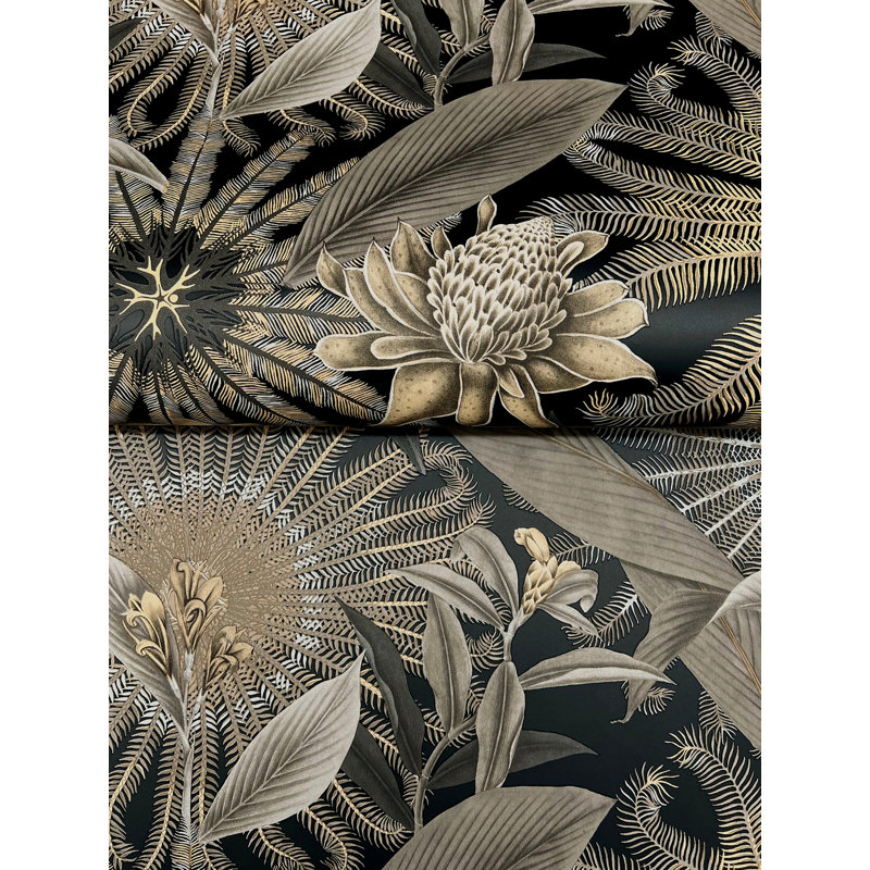 Papier peint noir enchanté Enchanted Garden, Noir