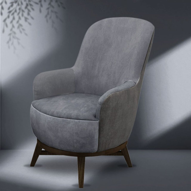 Bettyanne Velvet Accent Chair, Grey