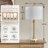 28.3" Marble And Metal Table Lamp with Built-in USB & Type-C Port For Living Room/bedroom-1742909641