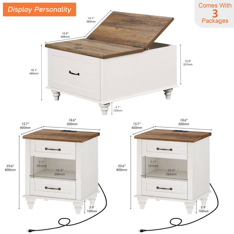 3 - Piece Living Room Table Set