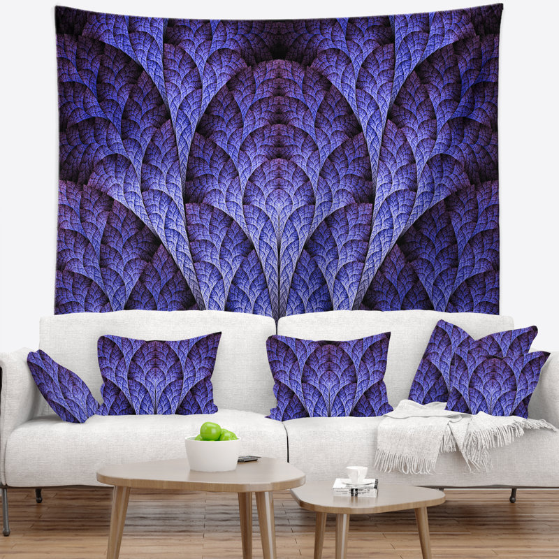 Tapisserie abstraite mauve exotique, H 68 po x l 80 po, Mauve