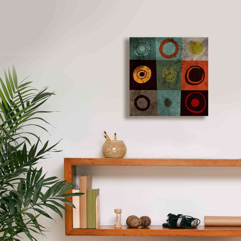 «Tiles Circles» par GraphINC, estampe numérique sur toile, H 12 po x l 12 po x P 0,75 po