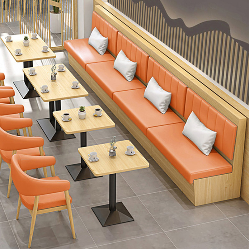 Banc rembourré en similicuir Modern Modern, Orange