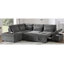 Canapé-lit modulaire de 107 po avec canapé-lit en forme de L, accoudoirs réglables en L, charge USB et de type C, repose-pieds avec rangement à mouvement libre, combinaison libre pour le salon et l’appartement, chenille