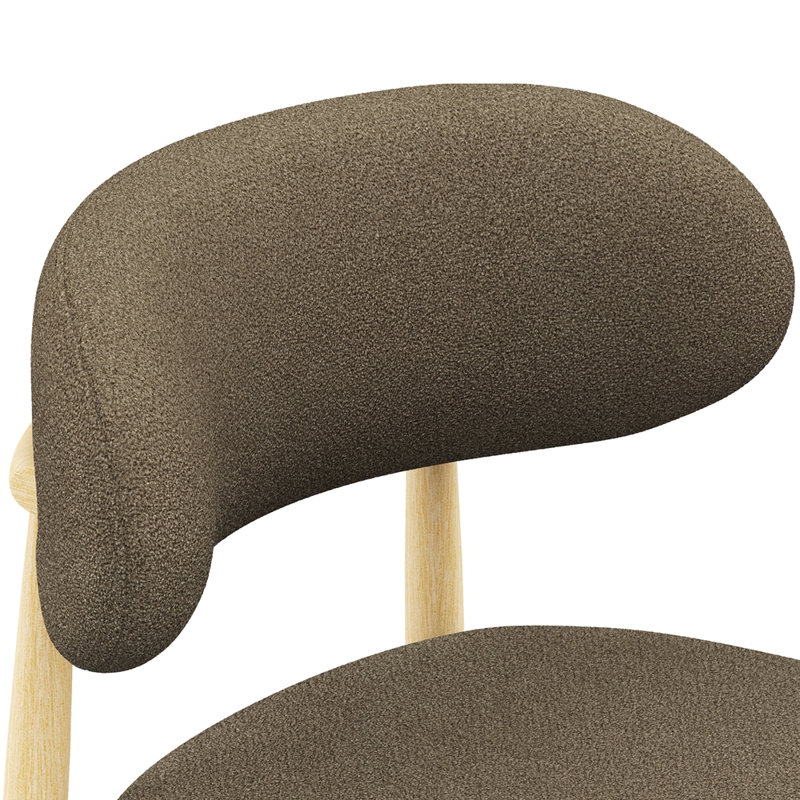 Chaise de salle à manger, 4, Molleton café café, Naturel