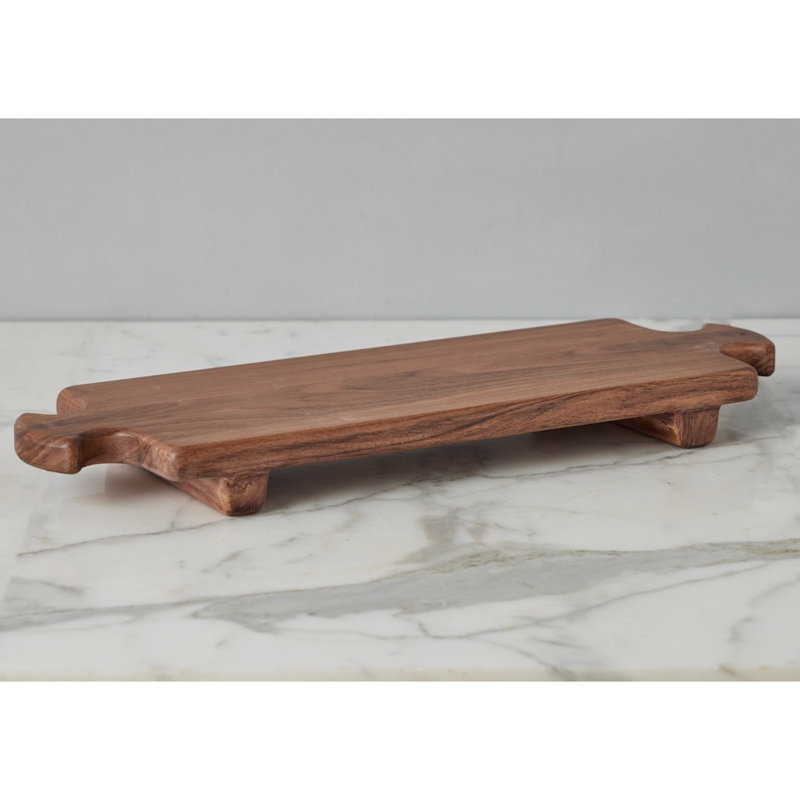 Normandy Wood Riser Footed Tray, Large