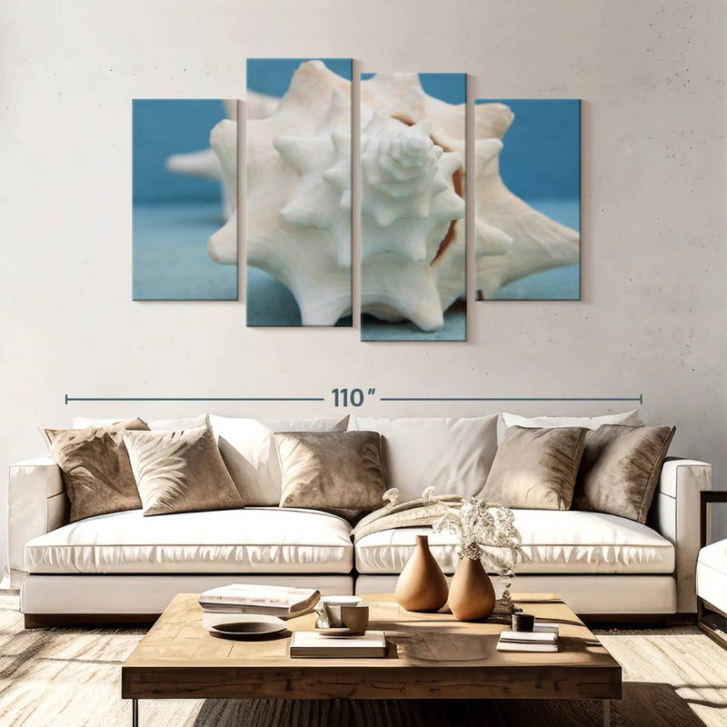 White conch seashell Aletra, H 54 po x l 84 po