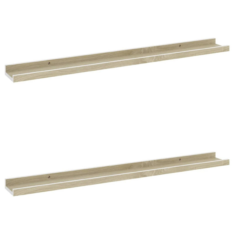 Ensemble de 2 tablettes murales Yuli, Brun chêne, 32 pouces