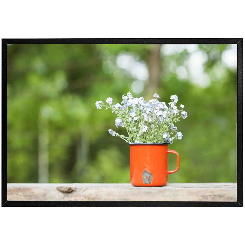 Ansted Forget Me Not Flowers - Single Picture Frame Print, Black, 41cm H x 61cm W x 4cm D