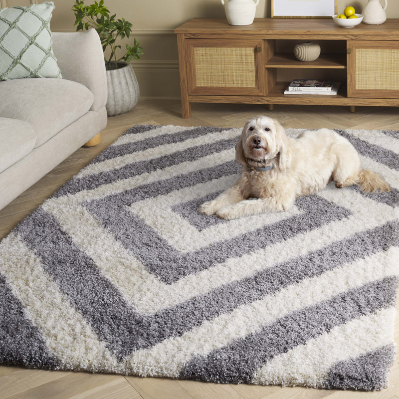 Furlow Shag Performance Geometric Rug, Rectangle 5'1" x 7'6"