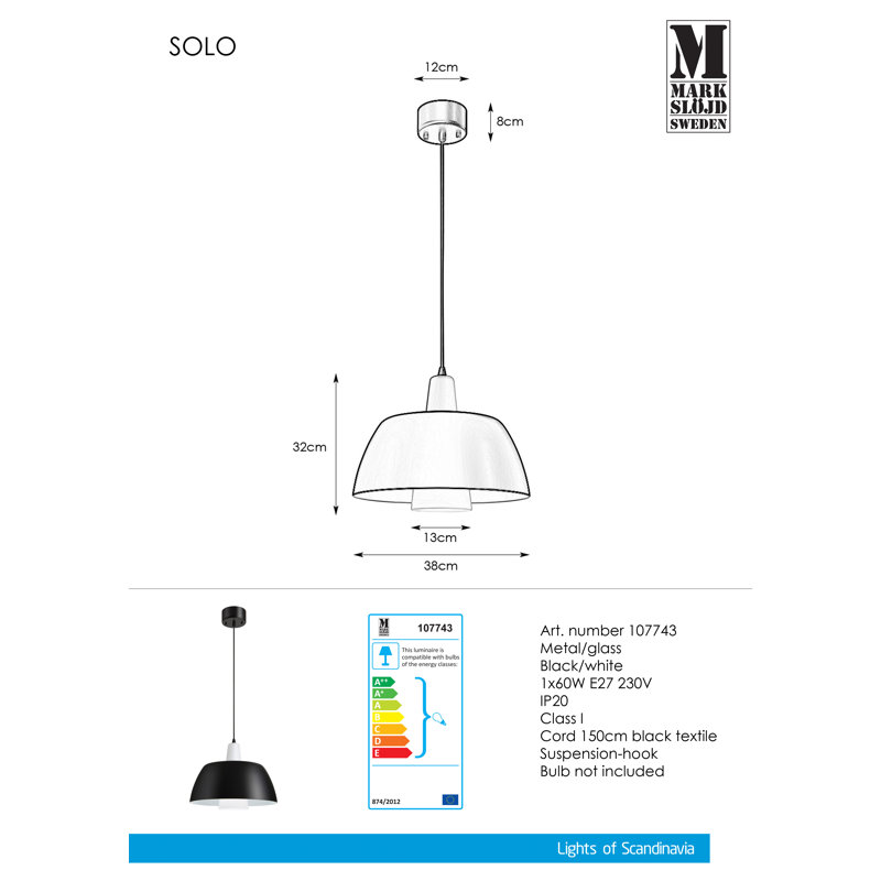 Hatcher 1 - Light Dome Pendant, Black