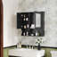 Armoire à pharmacie à miroir de 30 pouces avec tablettes ouvertes, rangement mural avec portes et miroir, tablette réglable, armoire de rangement pour salle de bain au-dessus de la toilette
