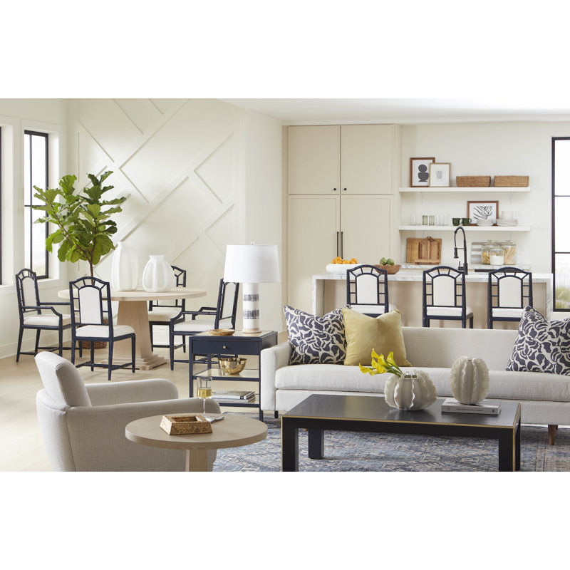Caanan Glass End Table, Midnight Blue