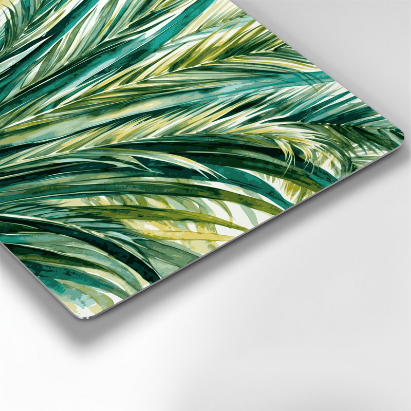 Art mural en métal vert Hawaiian Palm Fronds, H 24 po x l 36 po