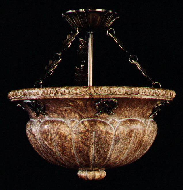 Depue Glass Semi Flush Mount, Shaded Flemish