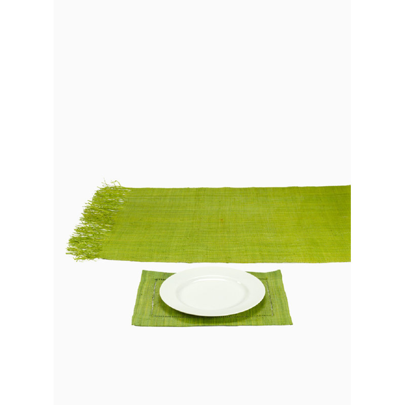 Chargeur 15,75 po raphia hemstitch Jazmin, vert