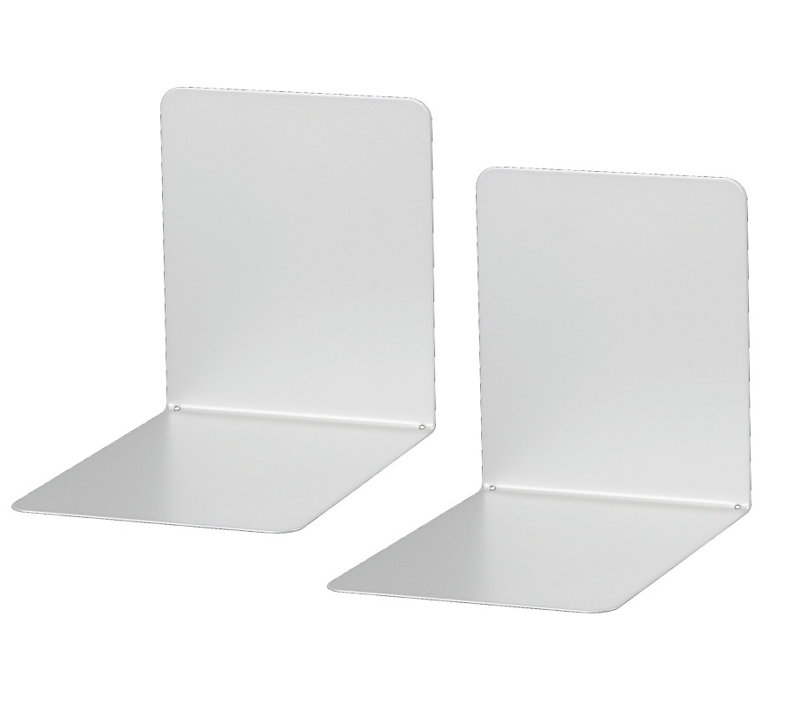 Modern & Contemporary Metal Non-Skid Bookend, Silver