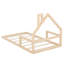 Lit simple en bois avec tête de lit en forme de maison enchanteresse-532399910-532399909