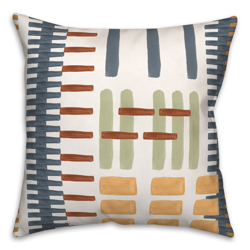 Housse et insert de coussin géométrique abstrait rouge et jaune
