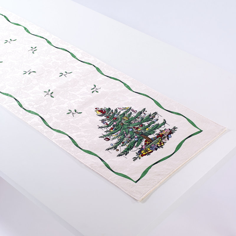 Christmas Tree Cotton Polyester Holiday Table Runner