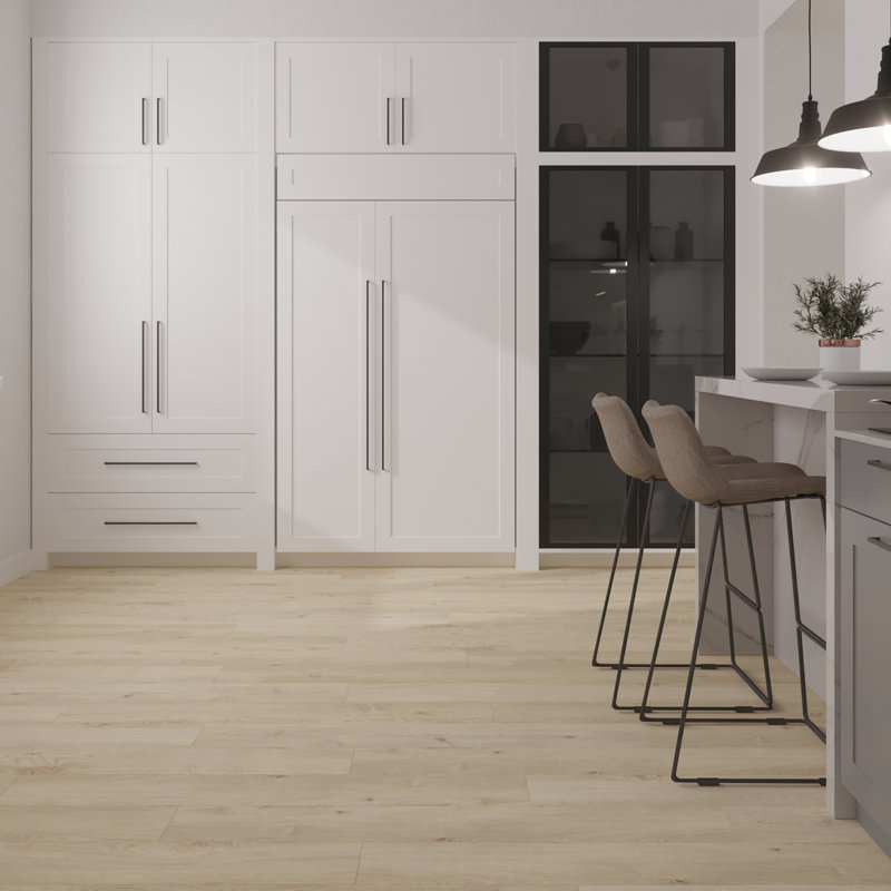 MaxCore Pro 20mil x 7.3" W x 48" L Click Lock Luxury Vinyl Plank Flooring, Natural Oak